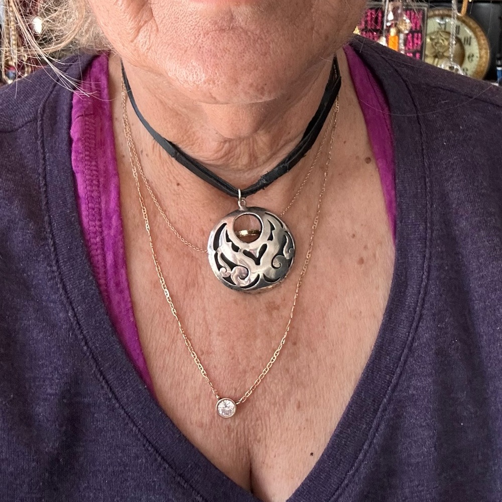 VNT Mexican sterling silver pendant/choker - Picture 15 of 17